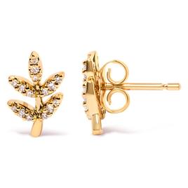 Haus of Brilliance 10kt. Gold 1/10ctw. Diamond Branch Earrings