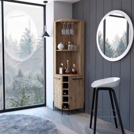 FM FURNITURE Reese Macadamia Corner Bar Cabinet