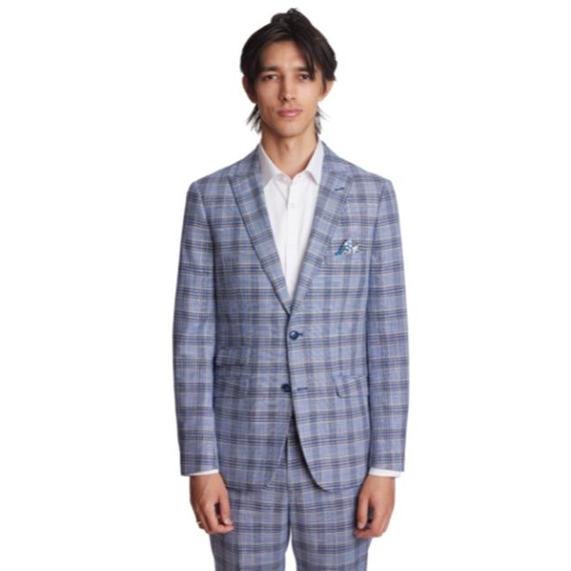 Mens Paisley & Gray® Check Jacket - Blue/Tan