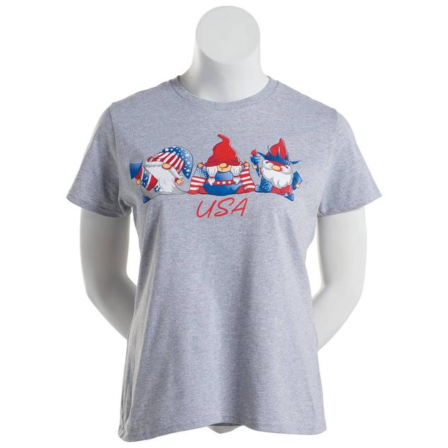 Womens Home of the Brave Short Sleeve USA Gnomes Graphic Tee