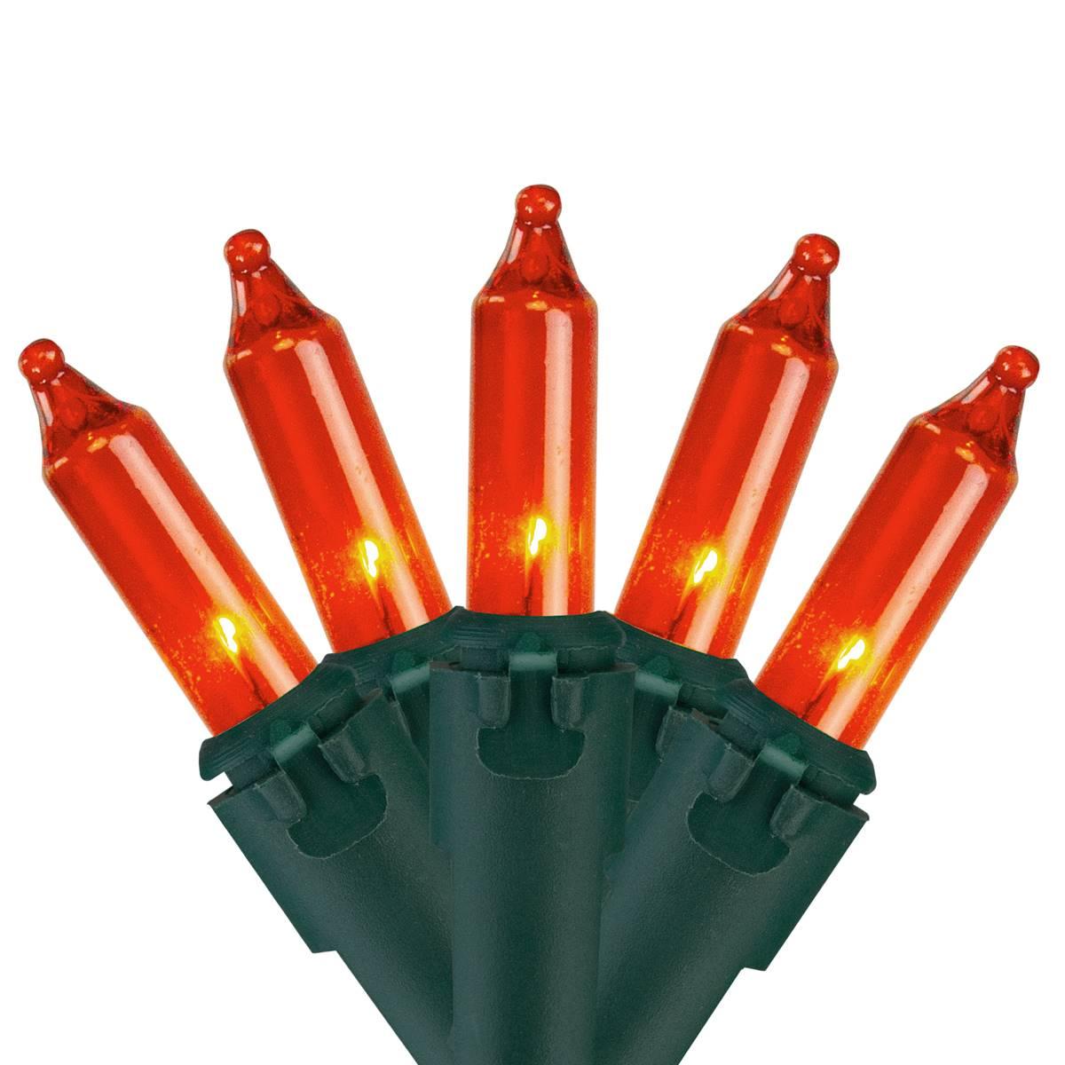 Northlight Seasonal 21.5ft. Orange Christmas Lights - Green Wire