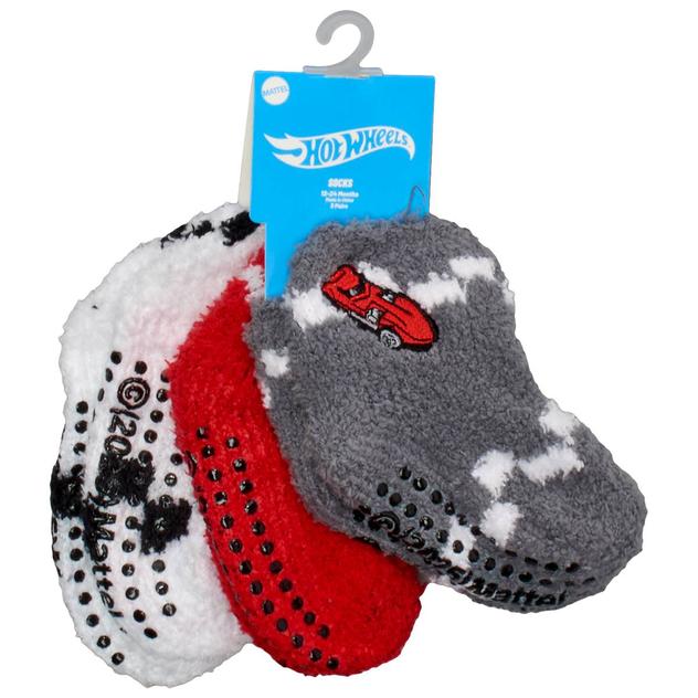 Baby Boy (12-24M) Hot Wheels® 3pk. Crew Gripper Socks