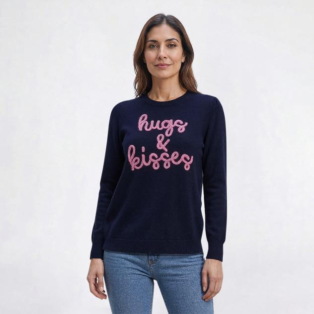 Plus Size Zac & Rachel Long Sleeve Hugs & Kisses Sweater