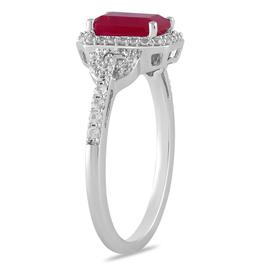 Gemstone Classics™ Silver Created Ruby White Sapphire Ring