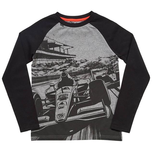 Boys (8-16) Blue Heritage Long Sleeve Race Track Tee