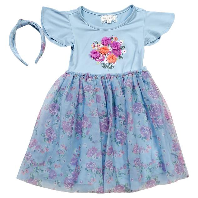 Girls (4-6x) BTween® Flutter Sleeve Floral Bouquet Tutu Dress