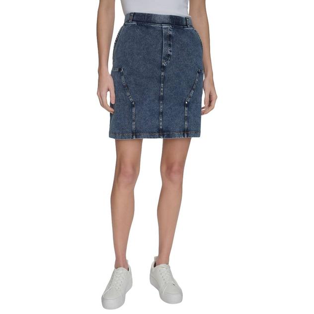 Womens Andrew Marc New York Faux Denim Skirt