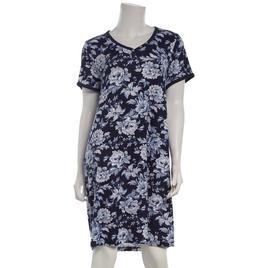 Womens Rene Rofe(R) Short Sleeve Ribbed Floral Nightshirt