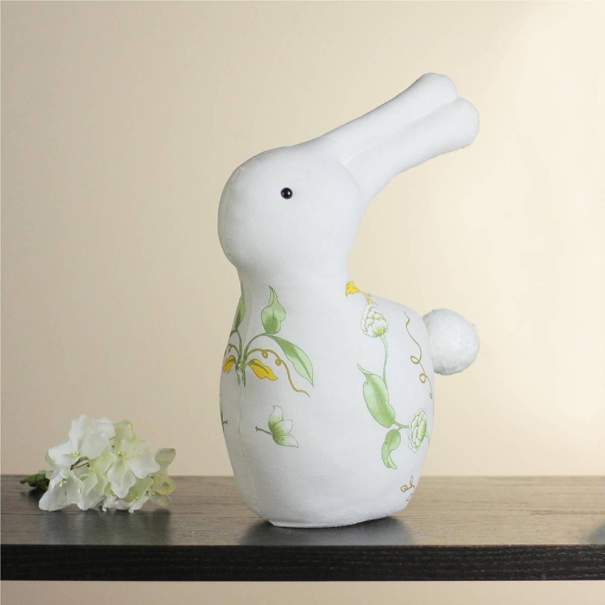 Northlight Seasonal Plush Floral Easter Rabbit Figurine