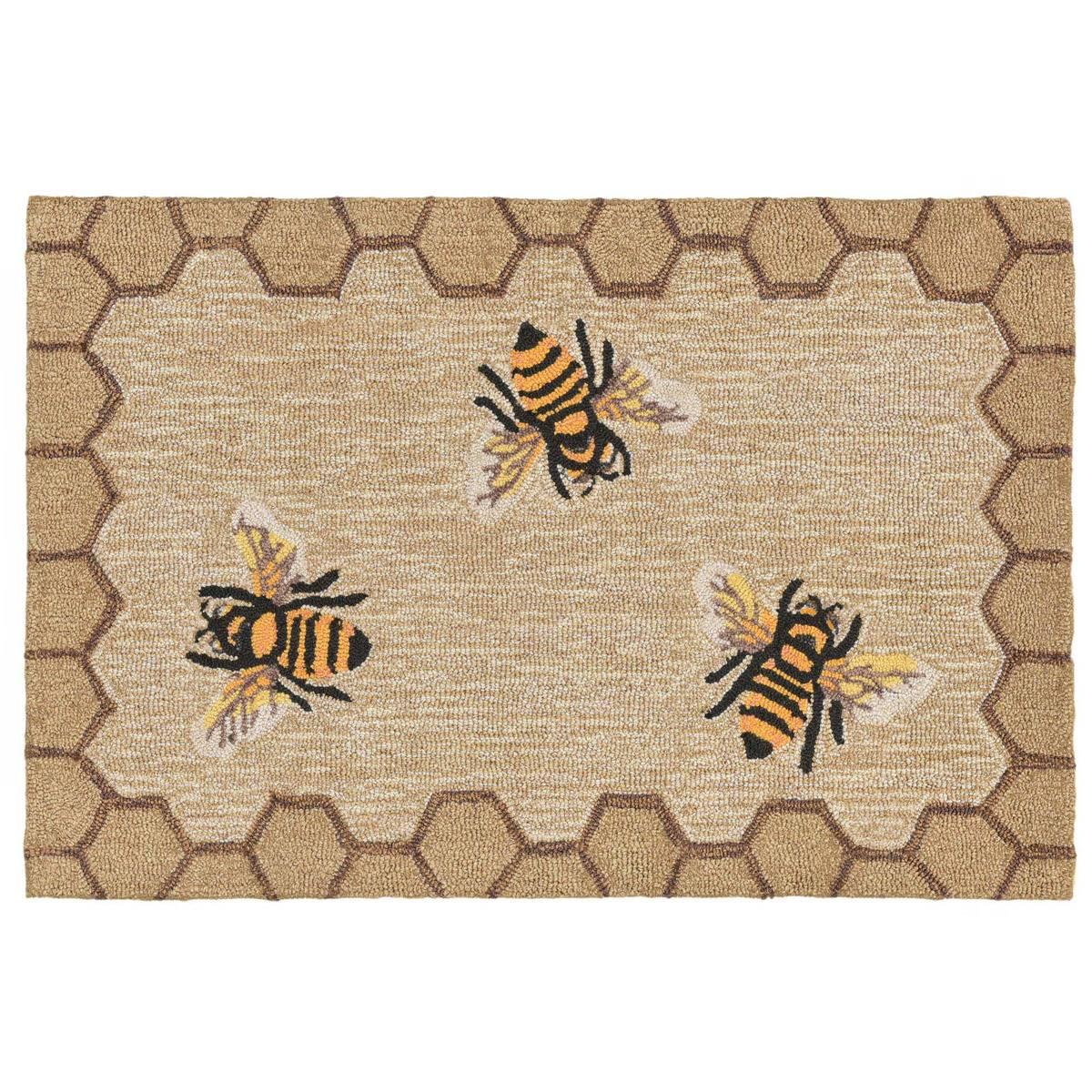 Liora Manne Frontporch Honeycomb Bee Rectangular Accent Rug