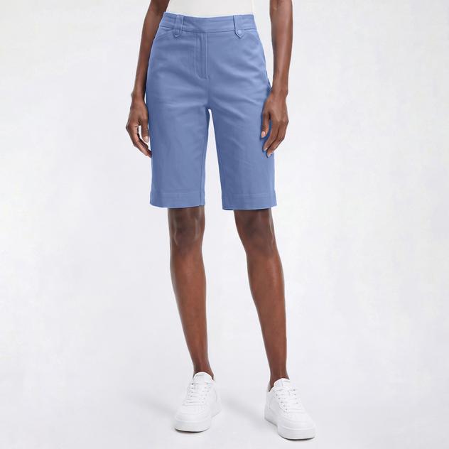 Plus Size Napa Valley Solid Button Loop Bermuda Shorts