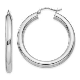 Gold Classics(tm) 14kt. White Gold 35mm Hoop Earrings