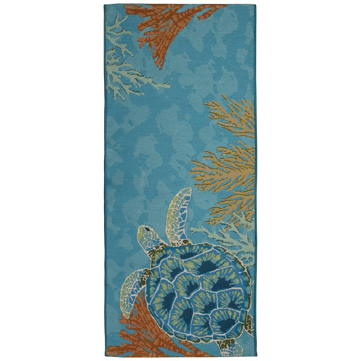 Liora Manne Sea Turtle Garden Rectangular Runner