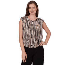 Womens Skyes the Limit Terra Tropic Snake Print Blouse
