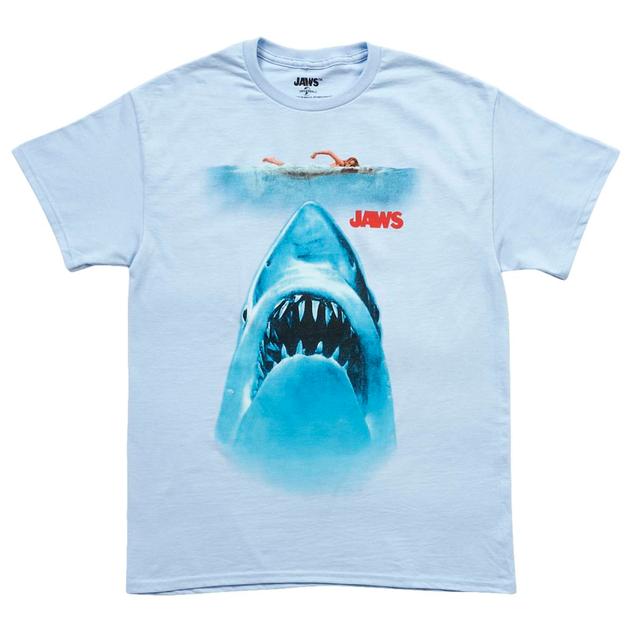 Young Mens Jaws Movie Poster Short Sleeve Graphic Tee