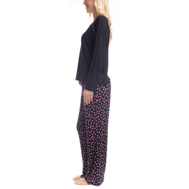 Womens Goodnight Kiss Cherry & Merry Dot Henley Pajama Set