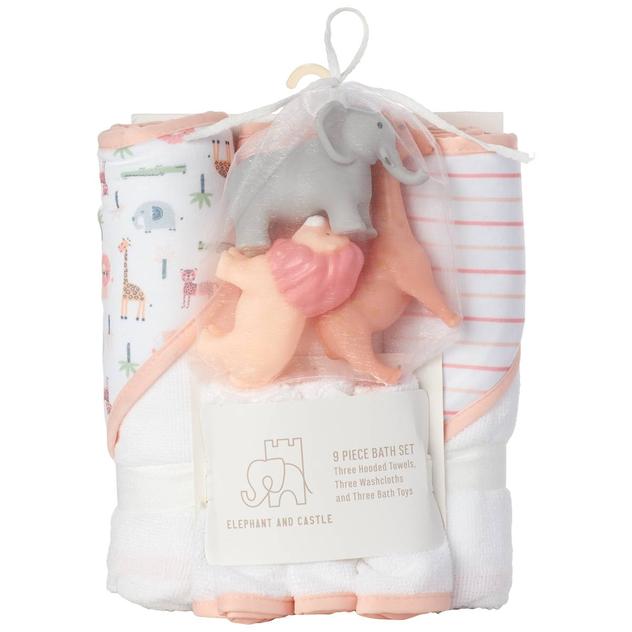 Elephant and Castle 9pc. Safari Bath Set with Toys