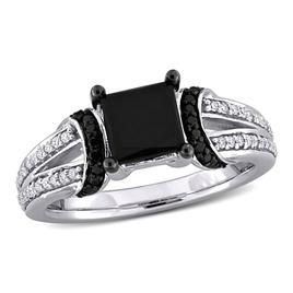 Sophia B 2 1/4ctw. Black & White Princess Diamond Ring
