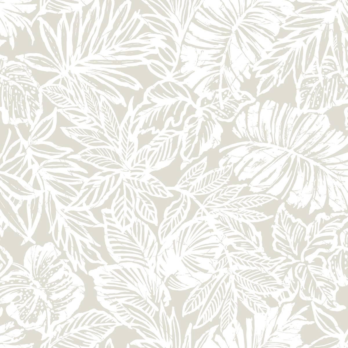 RoomMates® Beige Batik Tropical Leaf Peel & Stick Wallpaper
