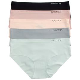 Womens Nautica 5pk. Raw Cut Leg Laser Hipsters - NT8701-5PKD