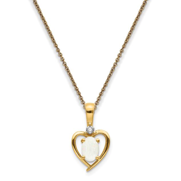 Gemstone Classics™ 14kt. Opal Diamond Pendant Necklace