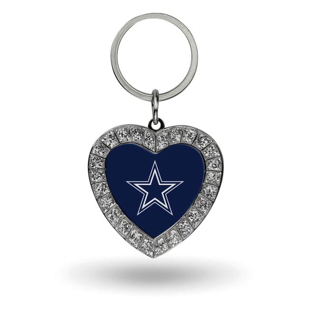 Womens NFL Dallas Cowboys Rhinestone Heart Keyring