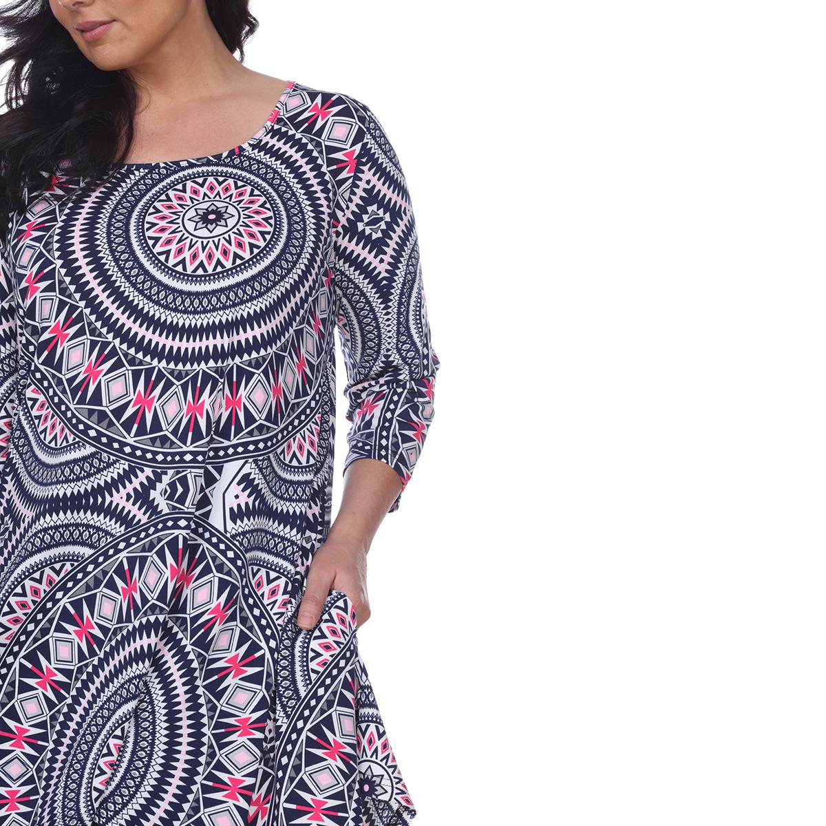 Plus Size White Mark Scoop Neck Maji Tunic