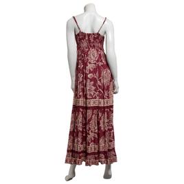 Juniors Angie Floral Gauze Twist Front Tier Maxi Slip Dress