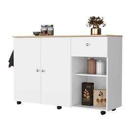FM FURNITURE Chico White Kitchen Island