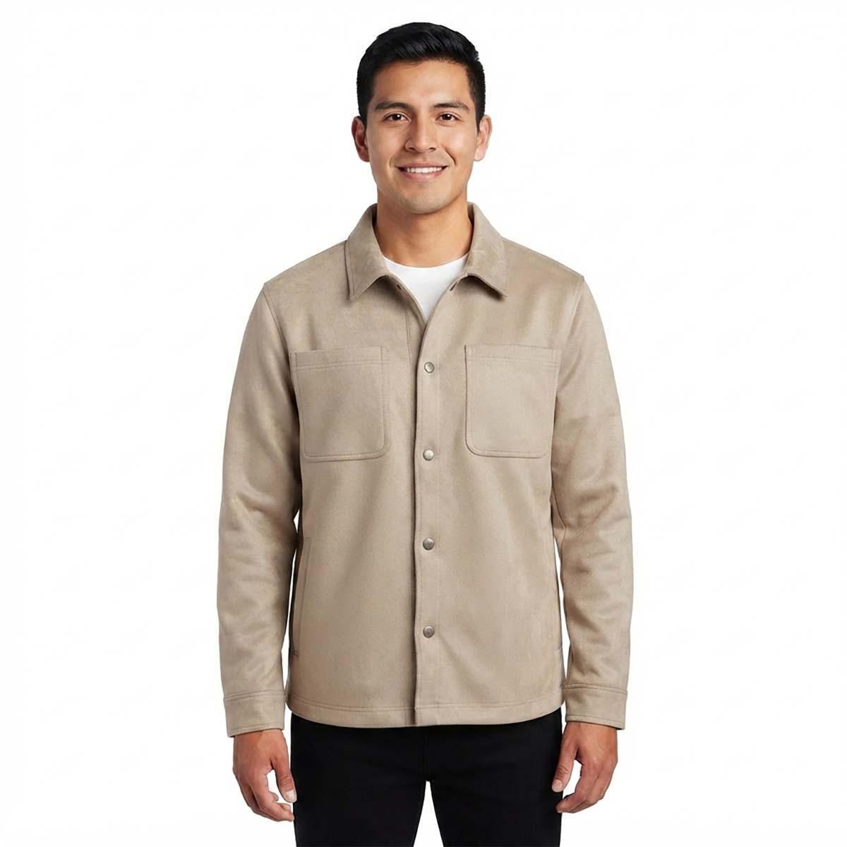 Mens London Fog Faux Suede Shirt Jacket