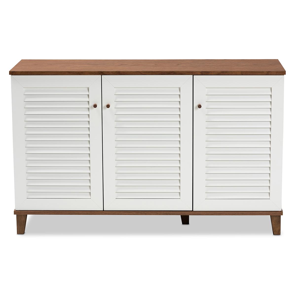 Baxton Studio Coolidge 8 Shelf Wood Shoe Storage Cabinet