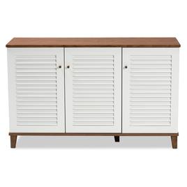 Baxton Studio Coolidge 8 Shelf Wood Shoe Storage Cabinet