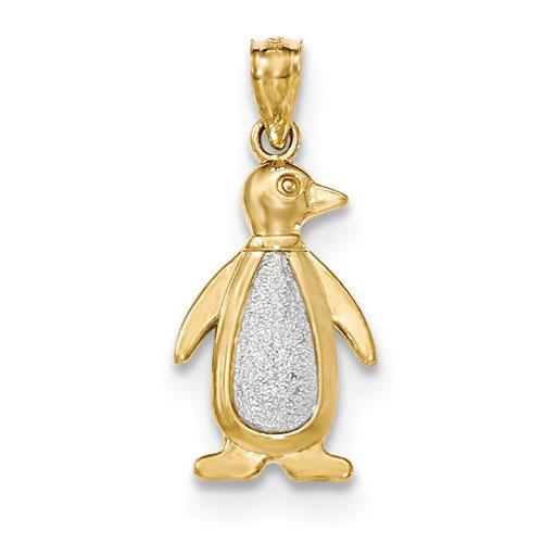 Gold Classics(tm) Textured Yellow-Gold Penguin Pendant