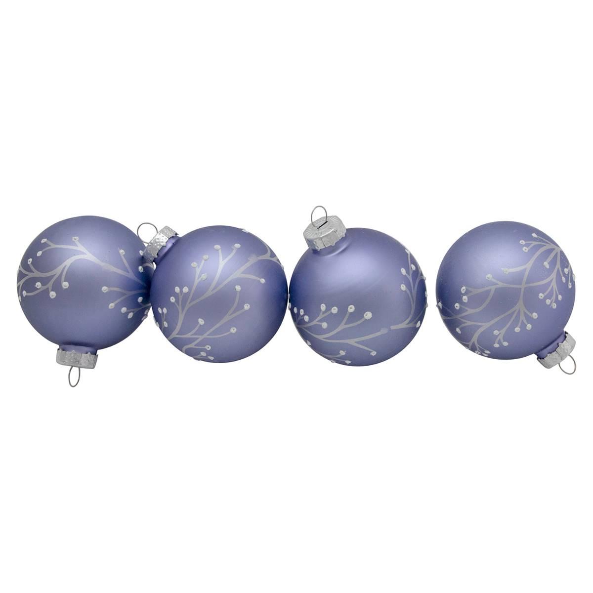 Northlight Seasonal 4ct. Branches Glass Ball Christmas Ornaments