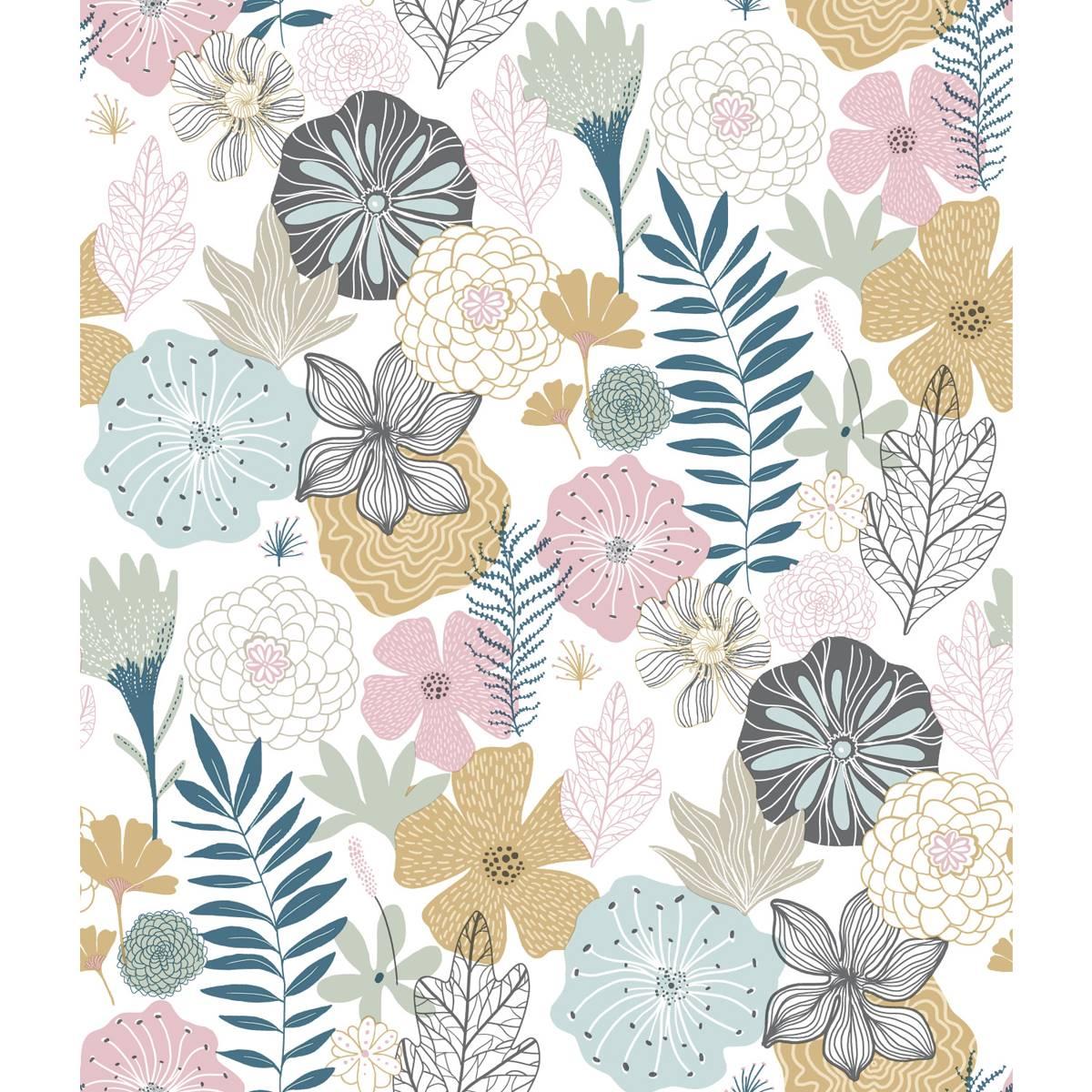 RoomMates® Pink Perennial Blooms Peel & Stick Wallpaper