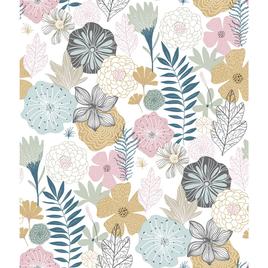 RoomMates® Pink Perennial Blooms Peel & Stick Wallpaper