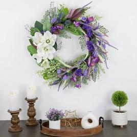 Northlight Seasonal Artificial Wildflowers & Magnolias Wreath