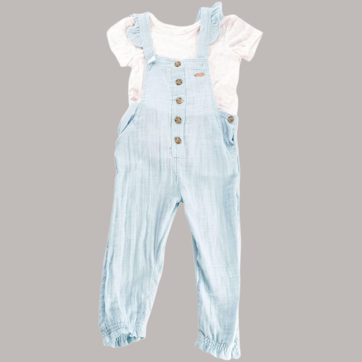 Toddler Girls Kensie Short Sleeve Floral Top & Overall Set