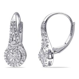 Diamond Classics(tm) Sterling Silver 1/4ctw. Leverback Earrings