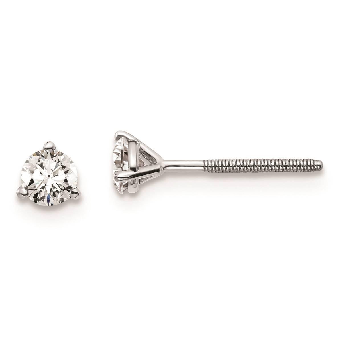 Pure Fire 14kt. White Gold 1/3ctw. Screwback Lab Diamond Earrings