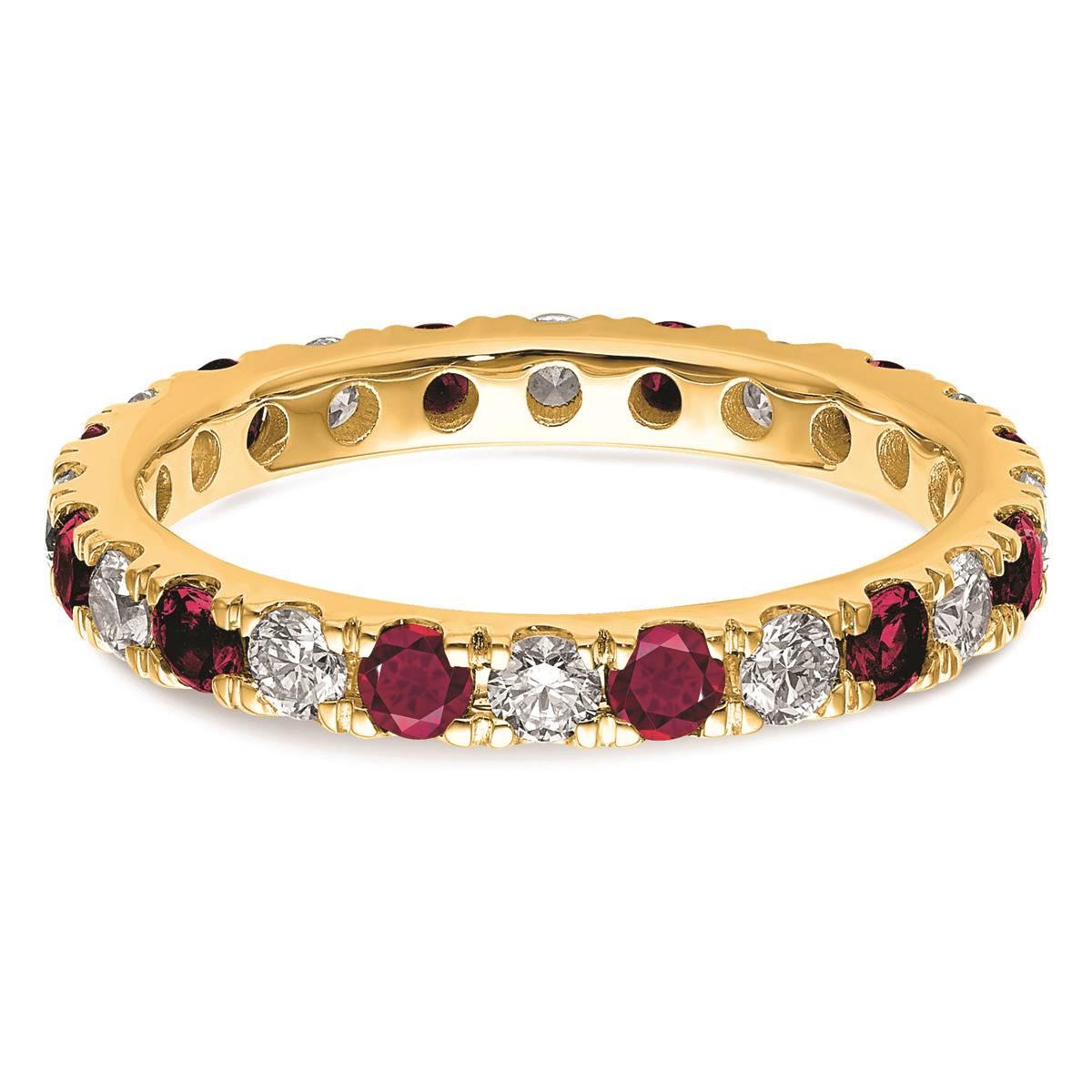 Pure Fire 14kt. Yellow Gold Lab Created Ruby Eternity Band