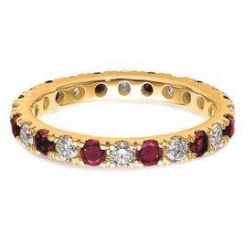 Pure Fire 14kt. Yellow Gold Lab Created Ruby Eternity Band
