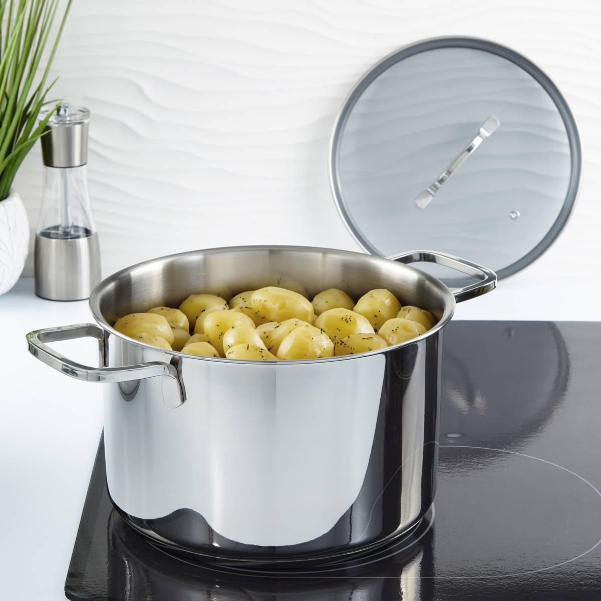 BergHOFF Helix Stainless Steel 10in. Stockpot w/ Glass Lid