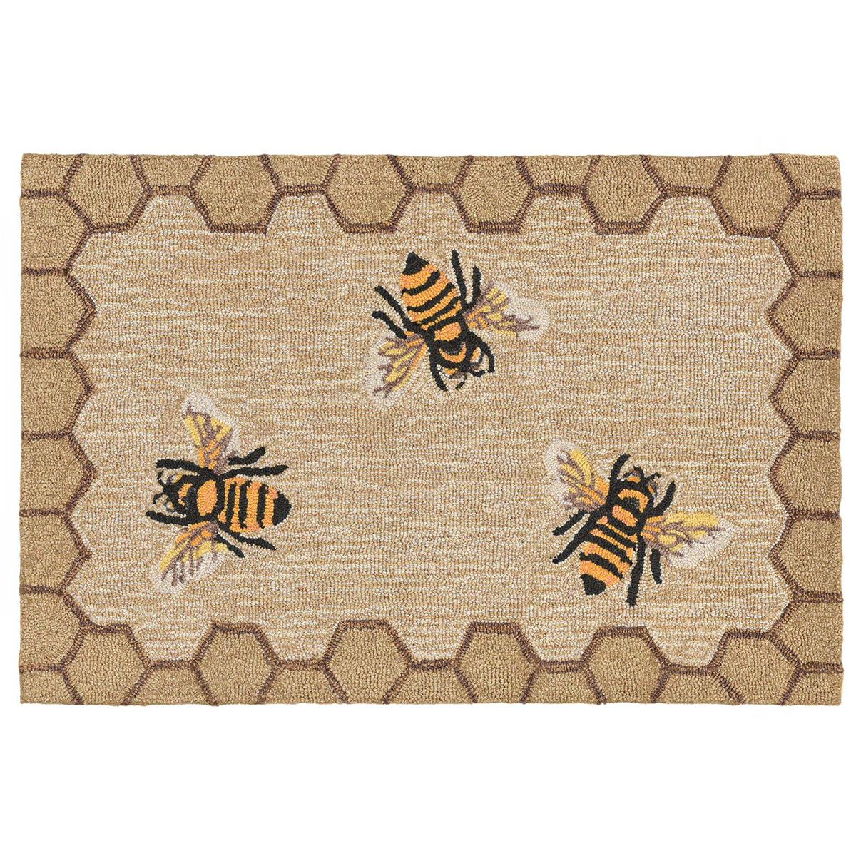 Liora Manne Frontporch Honeycomb Bee Indoor/Outdoor Accent Rug