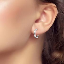 Designs by FMC Polish/Oxidized Twist Hoop Earrings