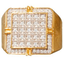 Mens Nova Star(R) Forged 1/2ctw. Lab Grown Diamond Square Ring