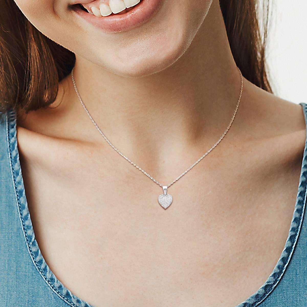 Sophia B 14kt. White Gold 3/8ct. Diamond Heart Pendant Necklace