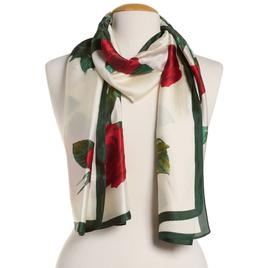 Womens Renshun Floral Oblong Silky Scarf