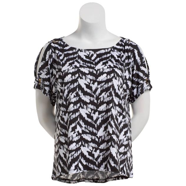 Womens Zac & Rachel Abstract Shoulder Detail Blouse