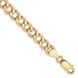 Mens Gold Classics(tm) 7.0mm. 14k Semi Solid Curb Link Bracelet